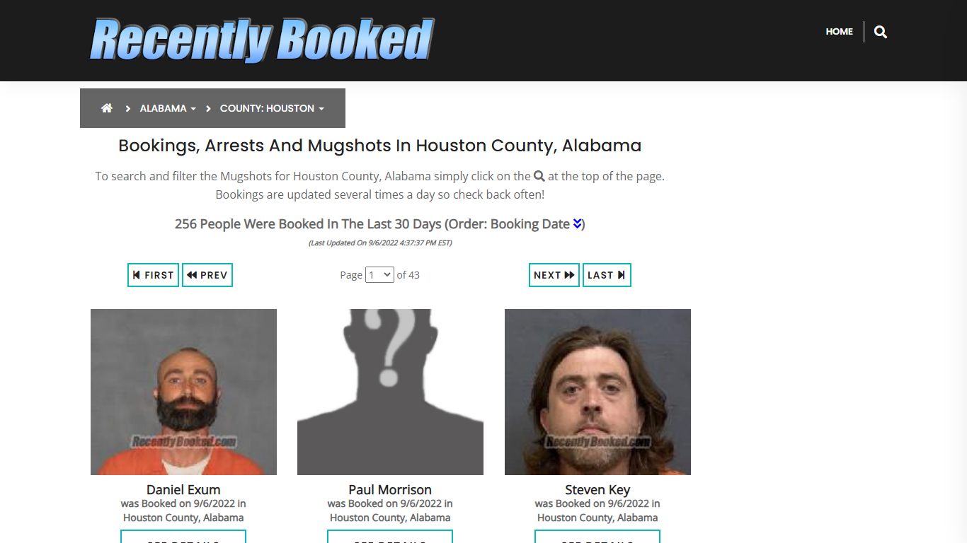 Bookings, Arrests and Mugshots in Houston County, Alabama